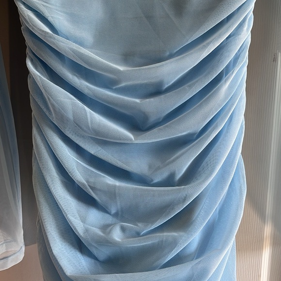 Princess Polly Long Sleeve Mini Dress Light Blue - Picture 3 of 5